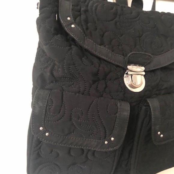 Vera Bradley Black Quilted Backpack - Excellent Condition - Super Cute! - Picture 3 of 13